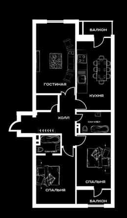 3 комнаты, 100 м², Элитка, 14 этаж, ПСО (под самоотделку) Бишкек