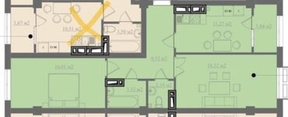 2 комнаты, 65 м², Элитка, 2 этаж, ПСО (под самоотделку) Бишкек - изображение 2