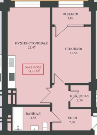 1 комната, 54 м², Элитка, 6 этаж, ПСО (под самоотделку) Бишкек - изображение 3