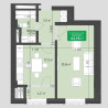 1 комната, 44 м², Элитка, 9 этаж, ПСО (под самоотделку) Бишкек