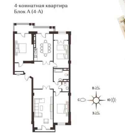 4 комнаты, 138 м², Элитка, 14 этаж, ПСО (под самоотделку) Бишкек