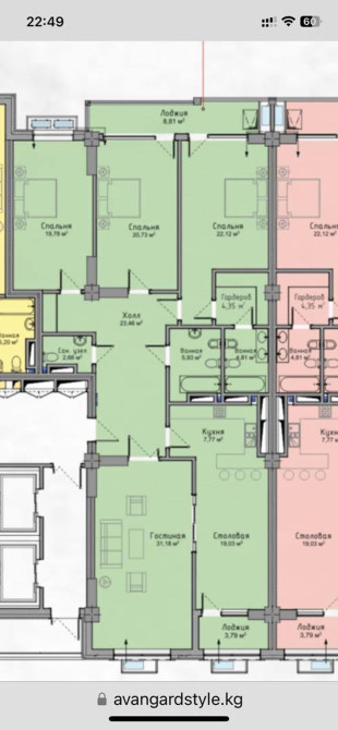 4 комнаты, 164 м², Элитка, 2 этаж, Готовая ПСО (под самоотделку) Бишкек - изображение 1