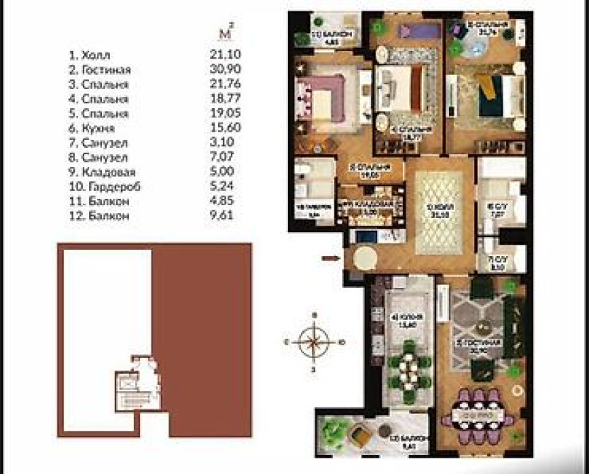 4 комнаты, 156 м², Элитка, 4 этаж, Готовая ПСО (под самоотделку) Бишкек - изображение 8