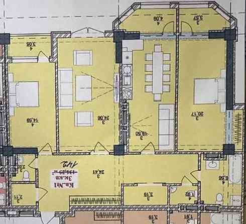 3 комнаты, 142 м², 6 этаж, Готовая ПСО (под самоотделку) Bishkek