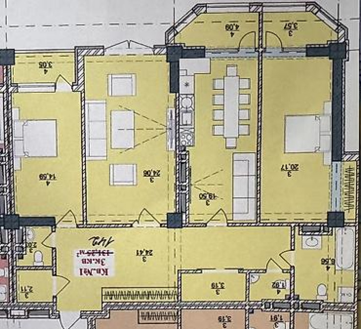 3 комнаты, 142 м², 6 этаж, Готовая ПСО (под самоотделку) Bishkek - photo 2