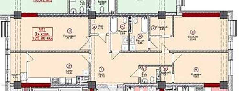 Продается 3х-комнатной квартиры премиум класса в жилом комплексе «Эко Комплекс О2» Бишкек - изображение 3