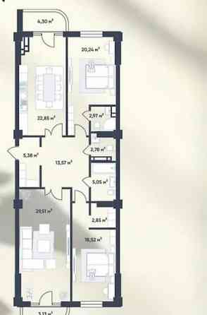 Срочно продается 3-х комнатная квартира 131 м², ПСО Bishkek