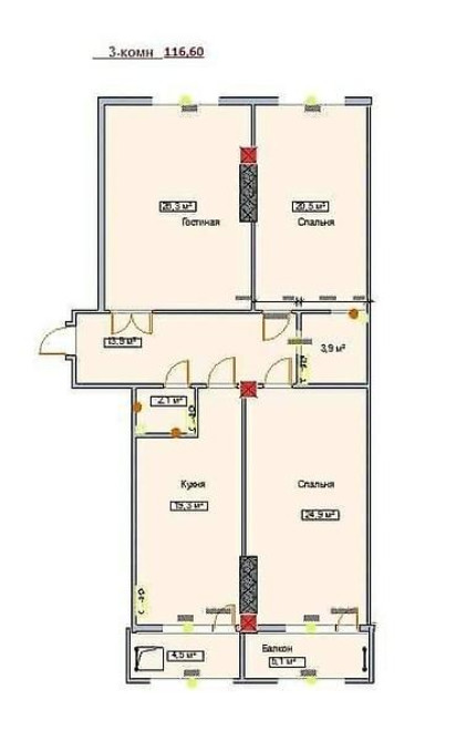 3 комнаты, 120 м², Элитка, 5 этаж, Евроремонт Бишкек - изображение 24