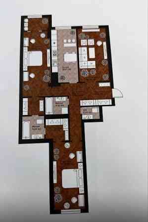 3 комнаты, 117 м², Элитка, 3 этаж, ПСО (под самоотделку) Бишкек