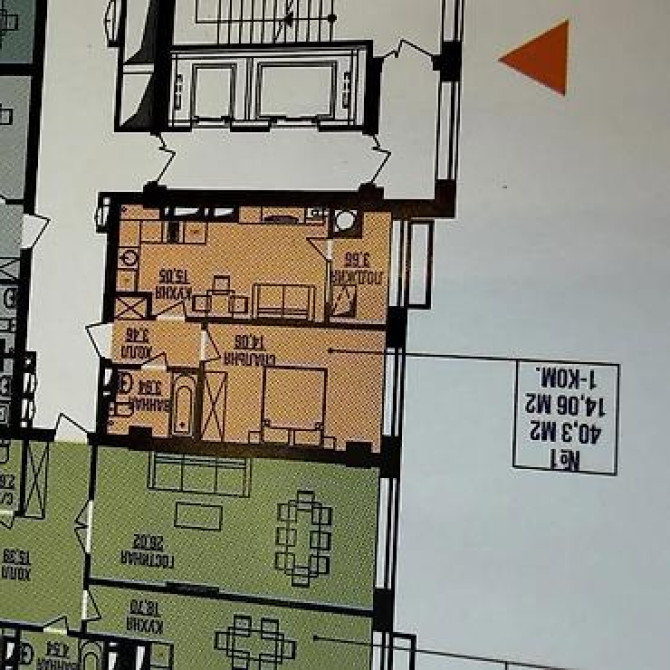 1 комната, 40 м², Элитка, 11 этаж, ПСО (под самоотделку) Bishkek - photo 10