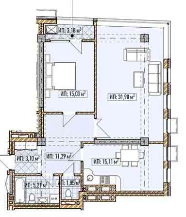 2 комнаты, 87 м², АУЦА Элитка, 7 этаж, ПСО (под самоотделку) Bishkek