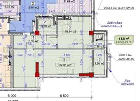 1 комната, 66 м², Элитка, 8 этаж, ПСО (под самоотделку) Бишкек