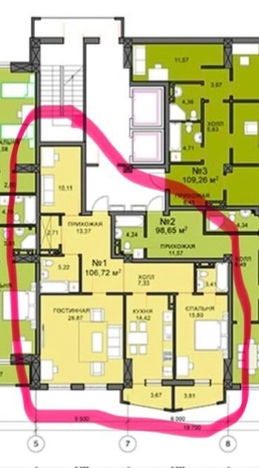 Просторная трехкомнатная квартира с удобной планировкой общей площадью Bishkek - photo 4