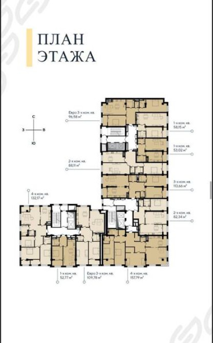 2 комнаты, 53 м², Элитка, 6 этаж, ПСО (под самоотделку) Bishkek - photo 3
