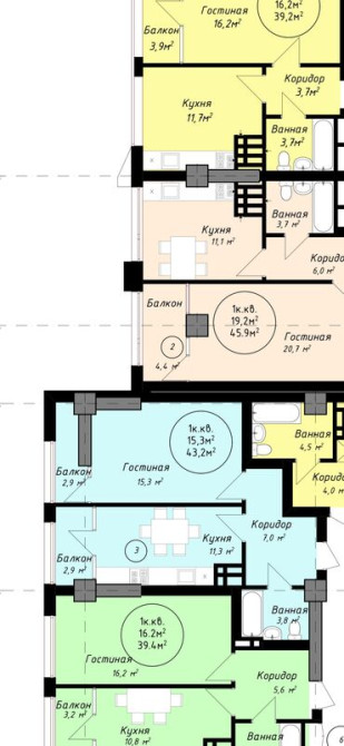 1 комната, 44 м², Элитка, 2 этаж, ПСО (под самоотделку) Бишкек - сүрөт 3