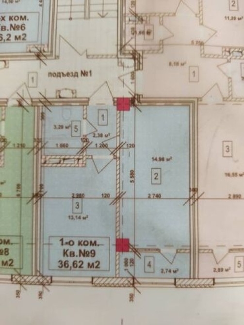 1 комната, 37 м², Элитка, 3 этаж, ПСО (под самоотделку) Bishkek - photo 4