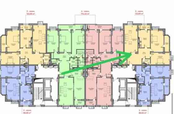 3 комнаты, 122 м², Элитка, 14 этаж, ПСО (под самоотделку) Bishkek