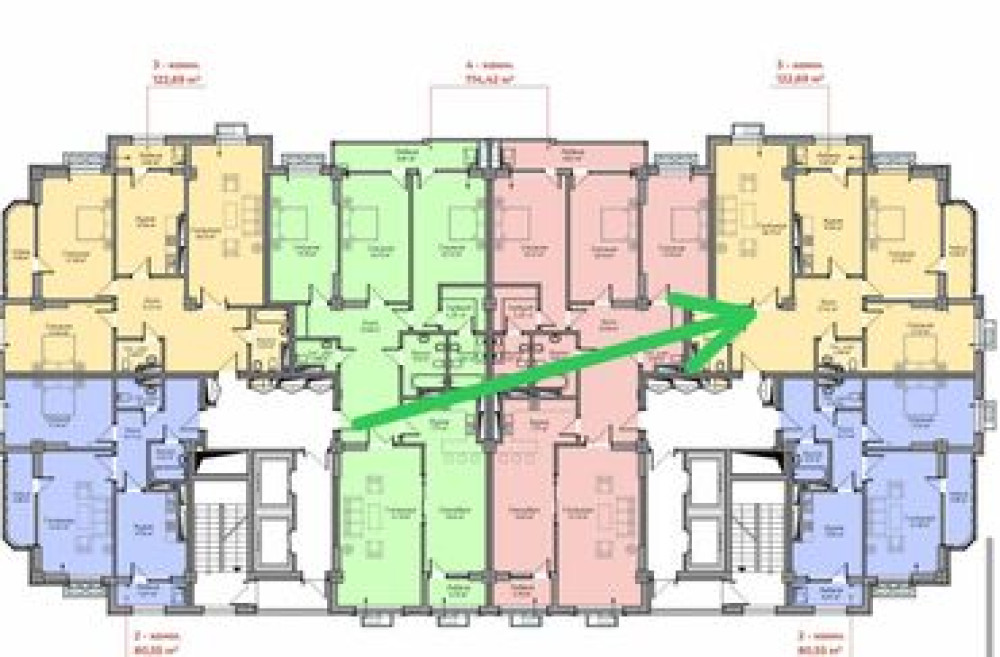 3 комнаты, 122 м², Элитка, 14 этаж, ПСО (под самоотделку) Бишкек - сүрөт 3