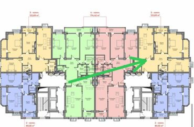 3 комнаты, 122 м², Элитка, 14 этаж, ПСО (под самоотделку) Бишкек - изображение 2