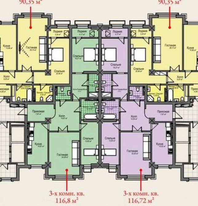 3 комнаты, 116 м², Элитка, 5 этаж, ПСО (под самоотделку) Бишкек - сүрөт 3