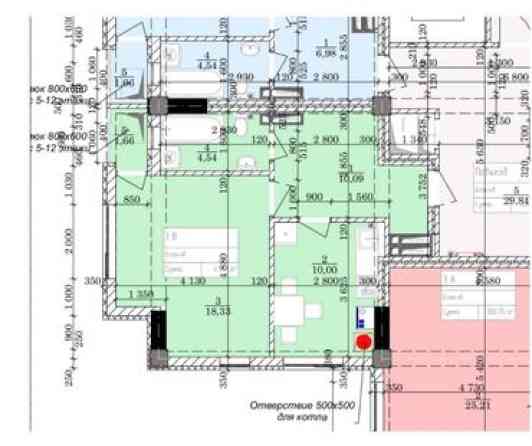 1 комната, 41 м², Элитка, 9 этаж, ПСО (под самоотделку) Bishkek