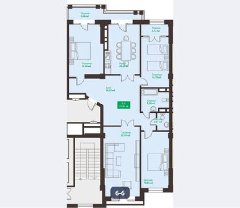 4 комнаты, 138 м², Элитка, 14 этаж, ПСО (под самоотделку) Бишкек - изображение 4
