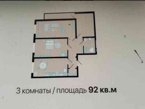 3 комнаты, 92 м², Элитка, 9 этаж, ПСО (под самоотделку) Bishkek