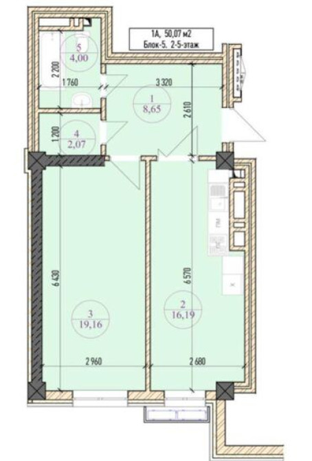 1 комната, 50 м², Элитка, 2 этаж Bishkek - photo 2