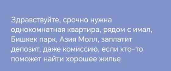 1 комната, Собственник, Без подселения, С мебелью полностью Бишкек